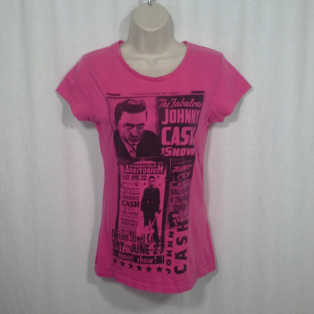 Zion Rootswear Johnny Cash t-shirt Sz XS est Pink Graphic t-shirt - Picture 3 of 8